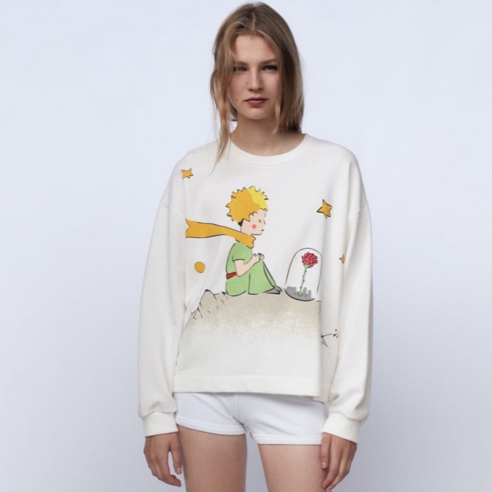 Zara The Little Prince Crewneck Sweatshirt Ecru
